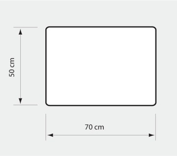Настольный коврик 70х50см - прозрачный, толщина 1мм.