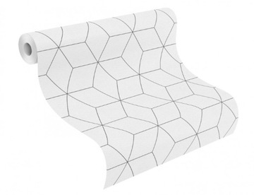 Tapeta Nowoczesna Geometryczna Biało Czarna 624304