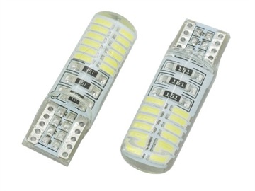 Żarówka 24 diody LED 3014 W5W SILIKON postojówka