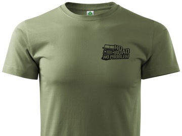 Koszulka T-shirt khaki NO ROAD NO PROBLEM Defender