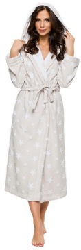 ХЛОПКОВЫЙ ЖЕНСКИЙ ХАЛАТ С КАПЮШОНОМ M