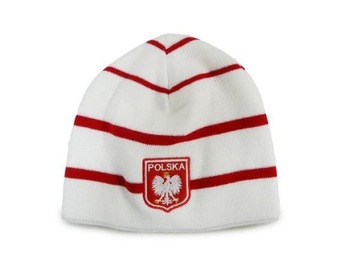 POLSKA CZAPKA ZIMOWA DLA KIBICA POLSKI HAFT
