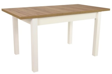 Stół 80x140/180 cm BIAŁY/ BLAT SANREMO CIEMNE