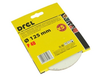 ШЛИФОВАЛЬНЫЙ ДИСК, БУМАГА НА ВЕЛКРО ДЛЯ ВИЦИЛЯЦИОННОЙ ШЛИФОВАЛЬНОЙ СТАНКИ 125 мм гр 40 5 шт.