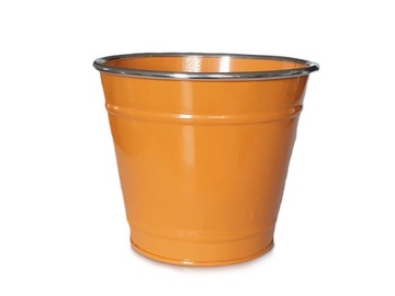 pomarańczowa DONICZKA OSŁONKA doniczki metal 14 cm
