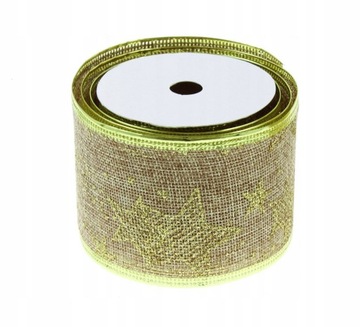 Джутовая декоративная лента 2,7 м 6,3 см УЗОРЫ