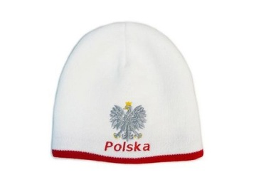 POLSKA CZAPKA ZIMOWA DLA KIBICA POLSKI HAFT