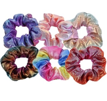 ZESTAW 6 GUMEK BROKAT SCRUNCHIE SYRENKA BLING ZB#