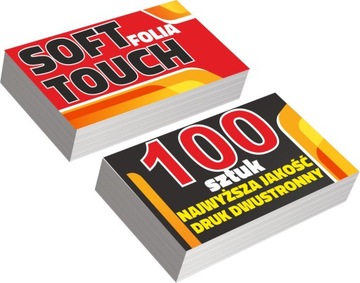 WIZYTÓWKI dwustronne FOLIA SOFT TOUCH 100 sztuk