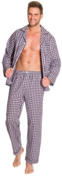 C2 РАССТЕГНУТАЯ ХЛОПКОВАЯ КЛЕТЧАТАЯ МУЖСКАЯ ПИЖАМА XXL