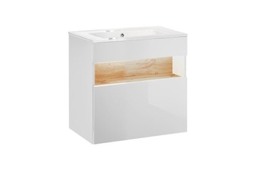 SZAFKA Z UMYWALKĄ BAHAMA WHITE 60 CM Z PODŚWIETLAN