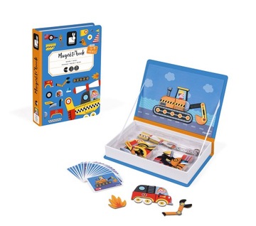 Магнитный пазл Magnetibook Vehicles - развивающая игрушка, 3+, Janod