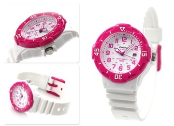 Biały zegarek analogowy dziecięcy Casio LRW-200H