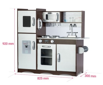 ДЕРЕВЯННАЯ КУХНЯ ДЛЯ ДЕТЕЙ БОЛЬШАЯ ПЛИТА В РЕТРО СВЕТОДИОДНАЯ СВЕТ + ДОСКА