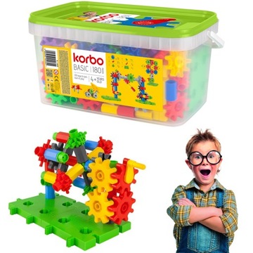 KLOCKI KORBO BASIC 180 EL SYSTEM KÓŁ ZĘBATYCH DO SKŁADANIA PUDŁO XXL