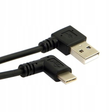 Угловой спиральный кабель USB-C 3.1 типа C-USB, 1 м, ПРАВЫЙ