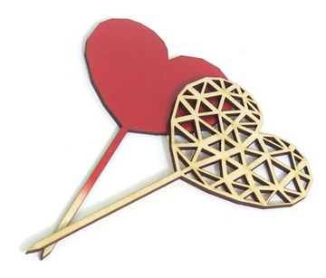 2x ТОППЕР PIKER ДЕКОР КРАСНОЕ СЕРДЦЕ OT38