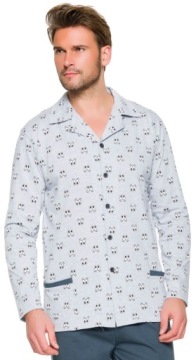 МУЖСКАЯ ХЛОПКОВАЯ ПИЖАМА С ВОРОТНИКОМ 4XL