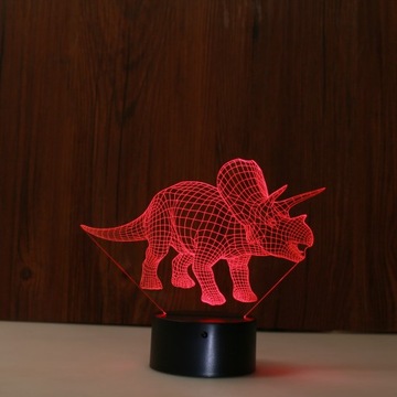 LAMPKA NOCNA 3D LED DINOZAUR TRICE PILOT PREZENT