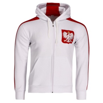 BLUZA KIBICA POLSKA KAPTUR ZAMEK HAFT BAWEŁNA 152