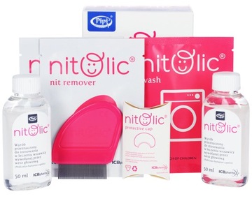 ZESTAW GRZEBIEŃ PŁYN PREPARAT ŚRODEK NA WSZY GNIDY WSZAWICĘ NITOLIC 100ML