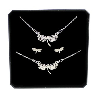 СЕРЕБРЯНЫЙ КОМПЛЕКТ УКРАШЕНИЙ СО СТРЕКОЗОЙ DRAGONFLY DRAGONFLY CELEBRITY серебро 925 пробы