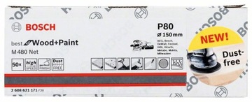 Абразивная сетка на липучке 150мм GR.80 BOSCH