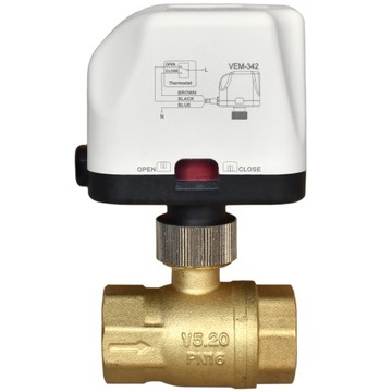 Zawór kulowy z siłownikiem 230V elektrozawór 3/4''