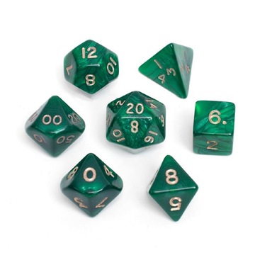 КОСТИ для ролевой игры PEARL green D12 o.