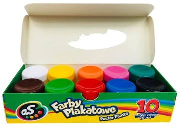 Краски для школьных плакатов, 10 цветов, 20 мл Astra