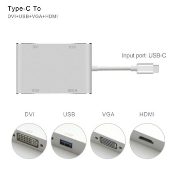 Адаптер USB Type C USB-C — VGA DVI HDMI USB-кабель