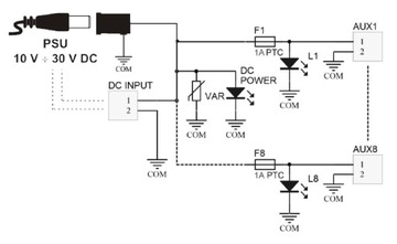 Модуль предохранителей Pulsar AWZ592 8x1A, 10-30В постоянного тока