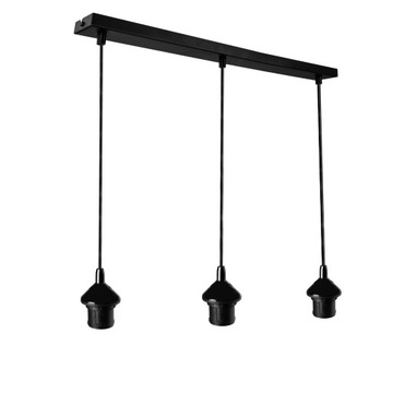 Lampa belka zwis 3 x E27 Czarny plafon listwa bez kloszy