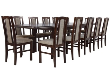 Zestaw STÓŁ 100x200/300 + 12 KRZESEŁ orzech