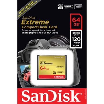 Karta pamięci SANDISK Extreme CF 64GB Compact Flash 120/85