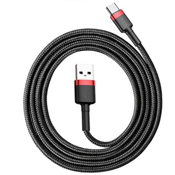 Нейлоновый кабель Baseus Cafule Quick C USB-A — USB-C