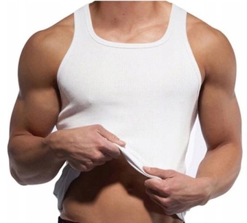 Podkoszulka Męska Szerokie Ramiączka PRĄŻKI pm 4XL