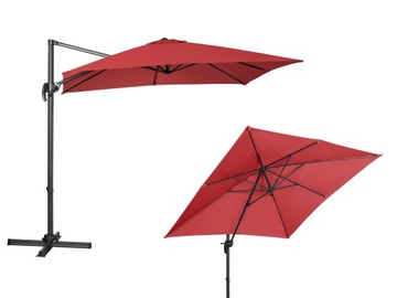 Садовый зонт с боковым кронштейном, квадратный, 250 х 250 см, бордовый