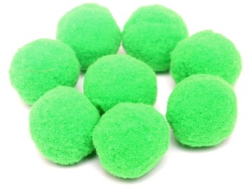 POMPONY puszyste 2,5 cm 10 sztuk zielone