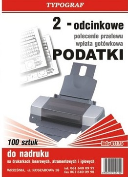 Polecenie przelewu PODATKI 2-odc A4/100 do nadruku