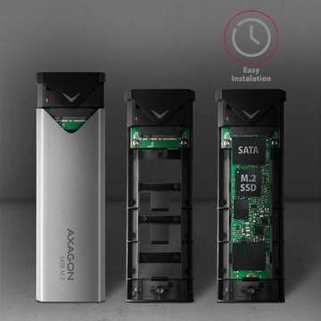Металлический корпус AXAGON для накопителя SATA M.2 USB-C 3.2