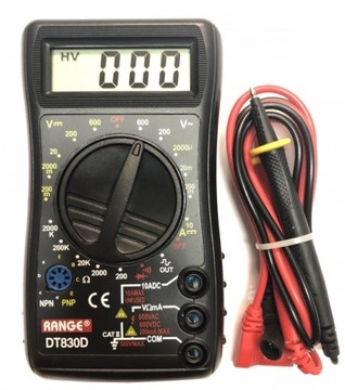 Miernik Cyfrowy Uniwersalny DT830D z buzzerem NPN