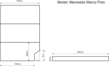 МАТРАС ДЛЯ MERCEDES MARCO POLO НА ЖЕСТКОЙ ПЕНЕ H=6СМ