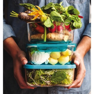 КРУГЛЫЙ СТЕКЛЯННЫЙ КОНТЕЙНЕР ДЛЯ ЕДЫ С 4 ЗАЩЕЛКАМИ EVOLUTION 10 СМ, 180 МЛ