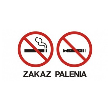 Tablica znak Zakaz palenia tytoniu i e-papierosów