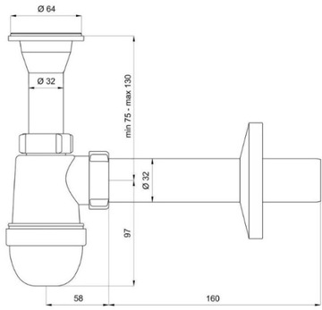 СИФОН ДЛЯ УМЫВАЛЬНИКА 1 1/4''X32MM Анипласт 1324