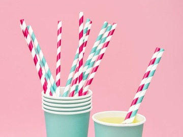 Бумажные трубочки C. PINK STRIPES на годовалый день рождения