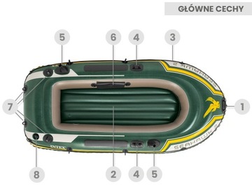 ПОНТУ SEHAWK 2 + ВЕСЛА + НАСОС 236см INTEX 68347