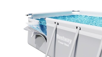 Basen stelażowy Power Steel 404x201x100 Ciemnoszary 13x6FT BESTWAY 6w1 + Po
