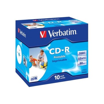 VERBATIM CD-R AZO Ink Printable 52x 700MB 10szt